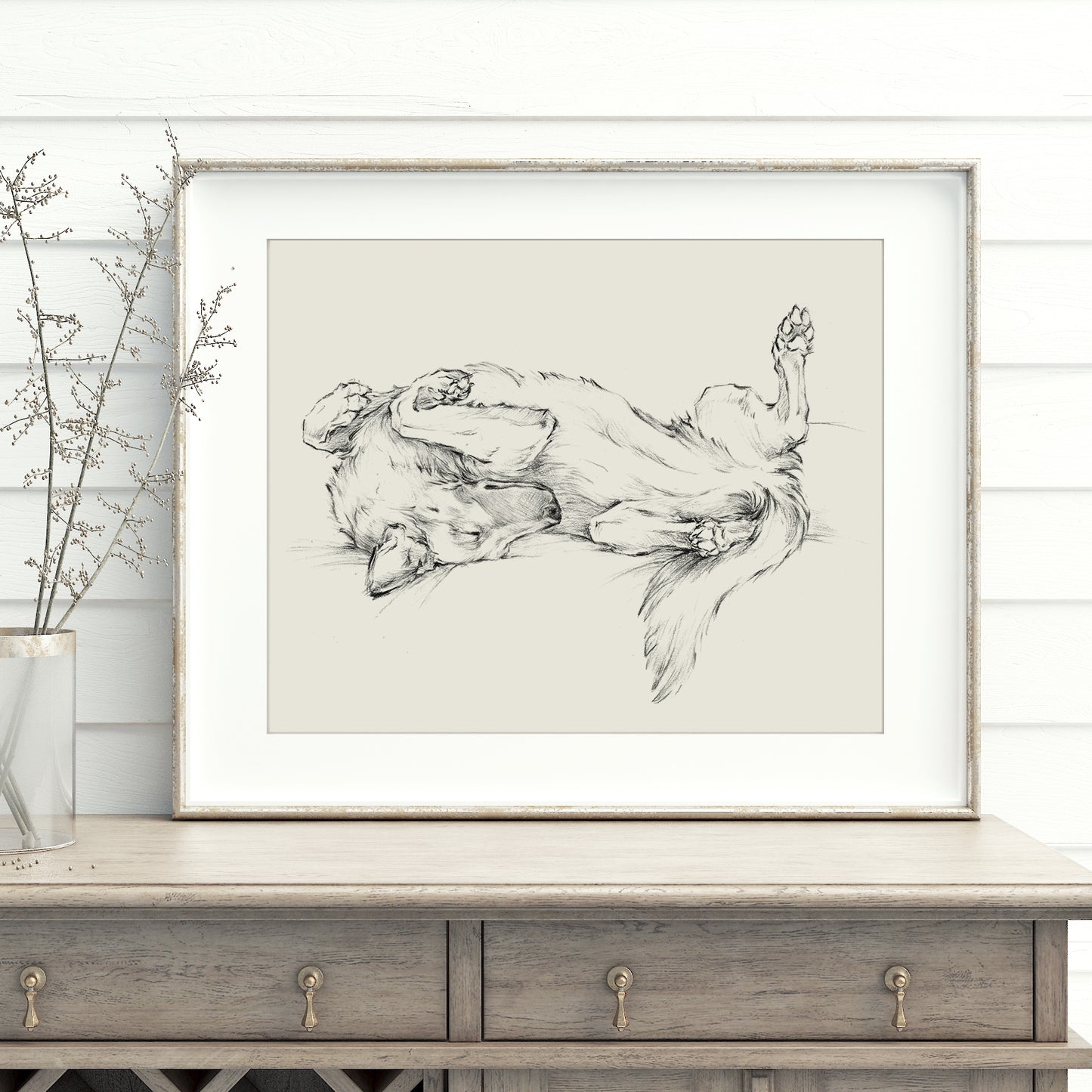 German Shepherd Art Print "Playful Nap"