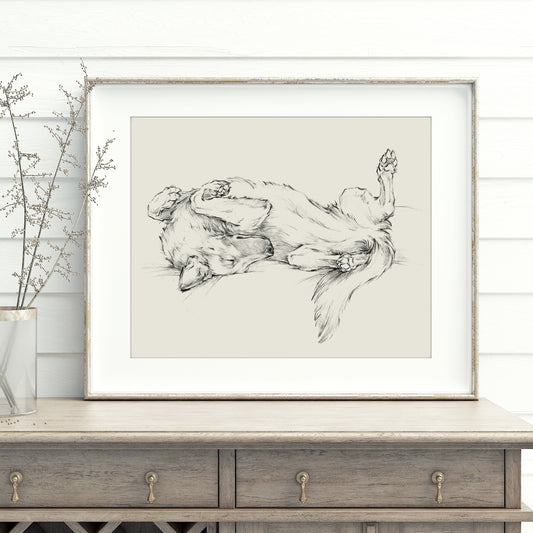 German Shepherd Art Print "Playful Nap"