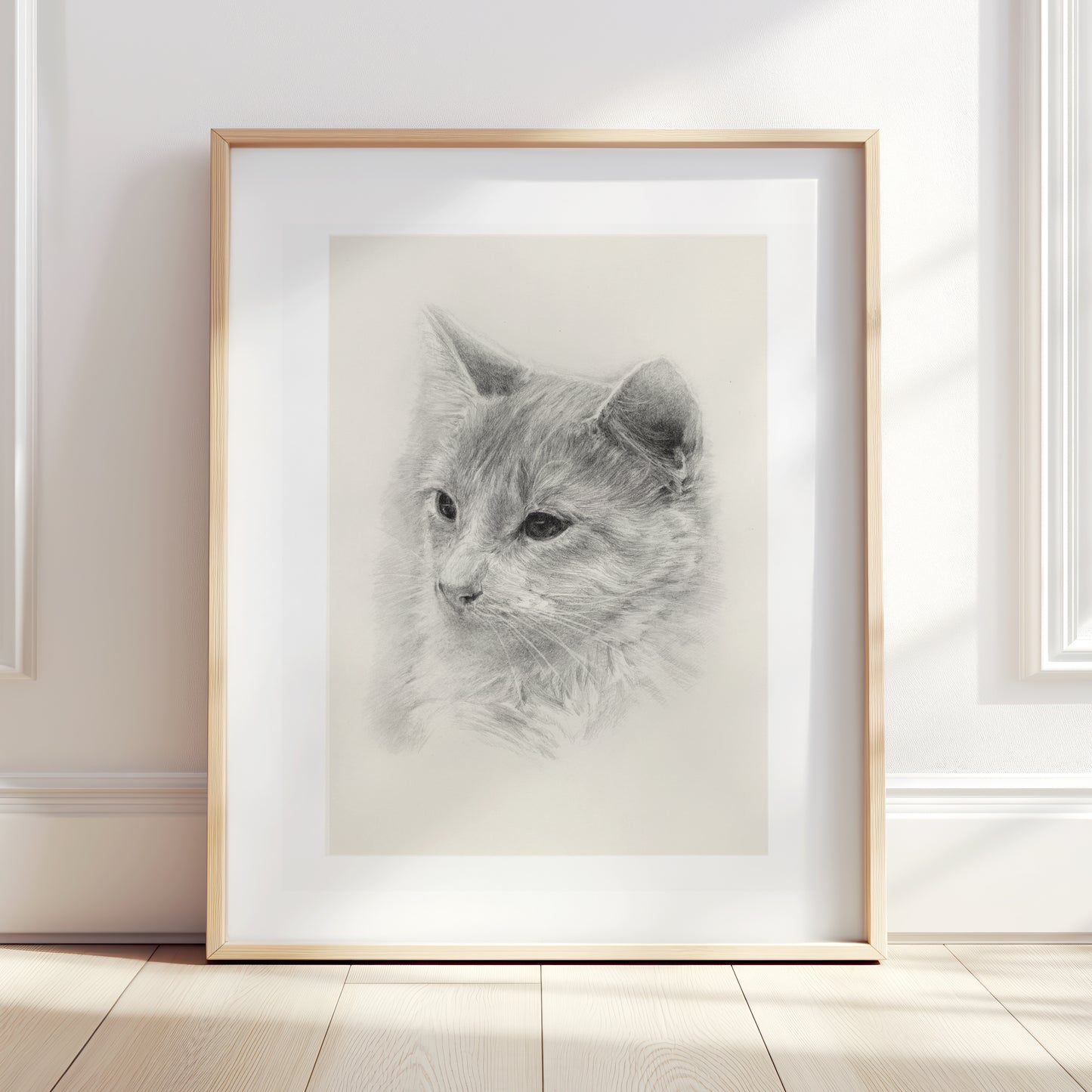 Custom Original Pet Portrait Graphite Drawing
