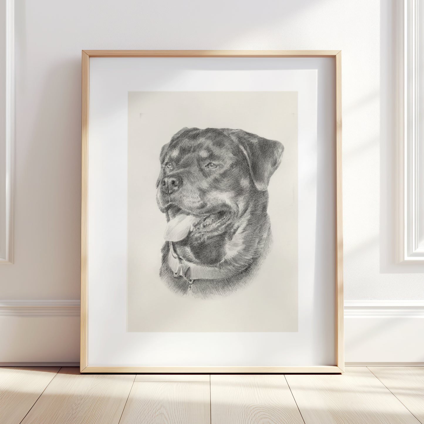 Custom Original Pet Portrait Graphite Drawing